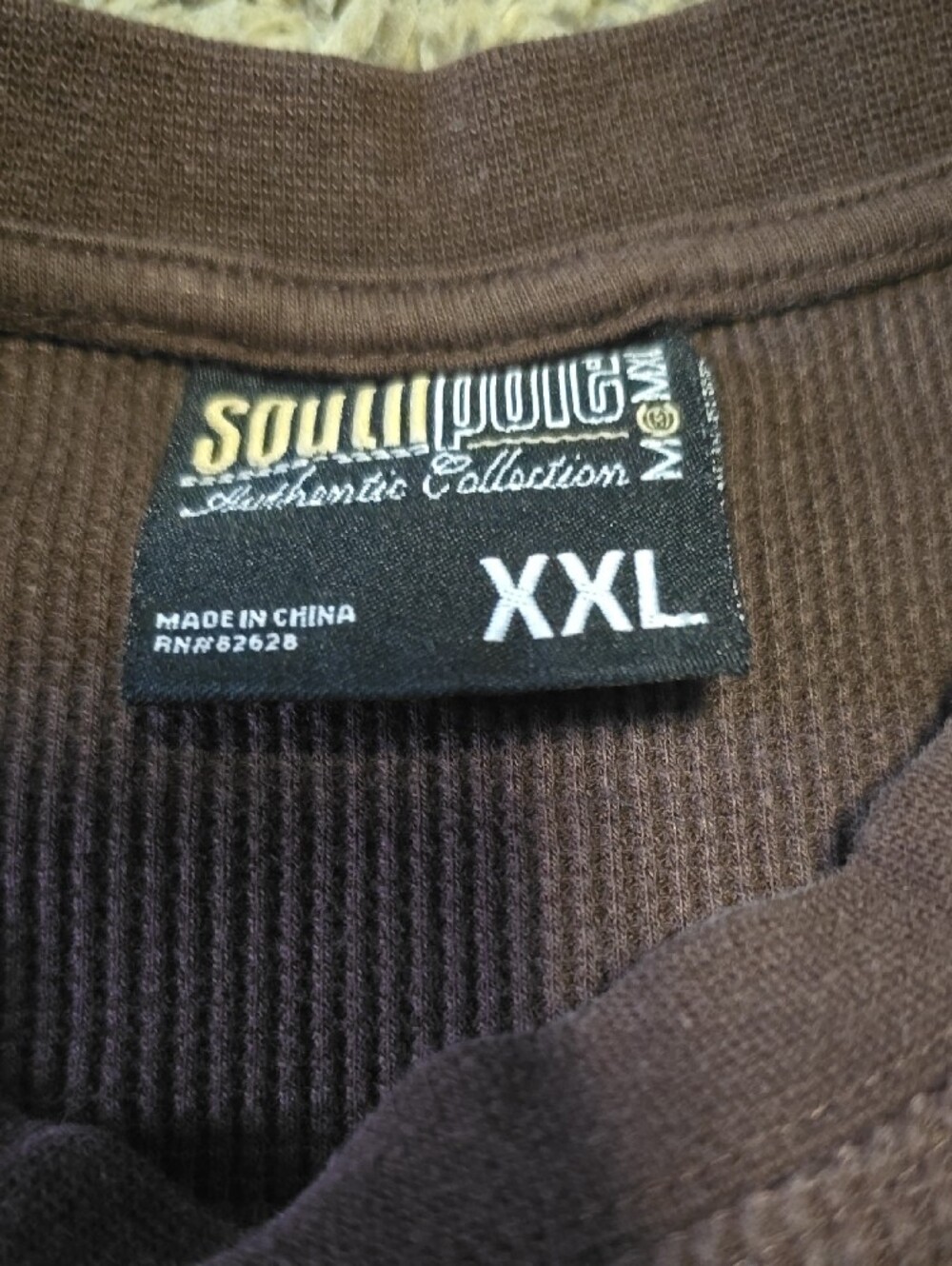Men's Long Sleeve Thermal Crew - Brown - Picture 2 of 4